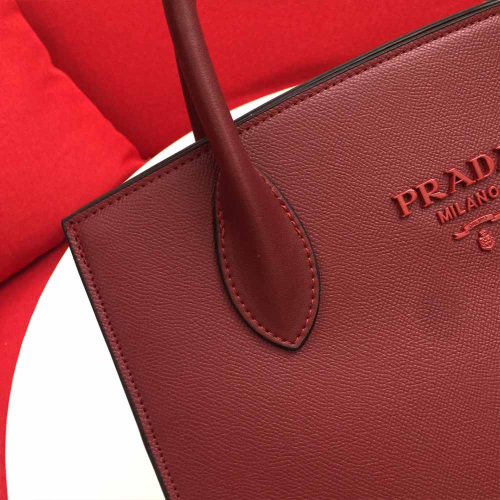 Wholesale Luxury Prada Medium Saffiano Leather Monochrome Bag 1Ba155(66158) Wine - Image 6