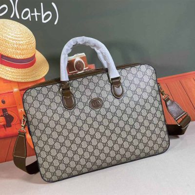 Wholesale Luxury Gucci Business Case With Interlocking G Black/Grey 674140