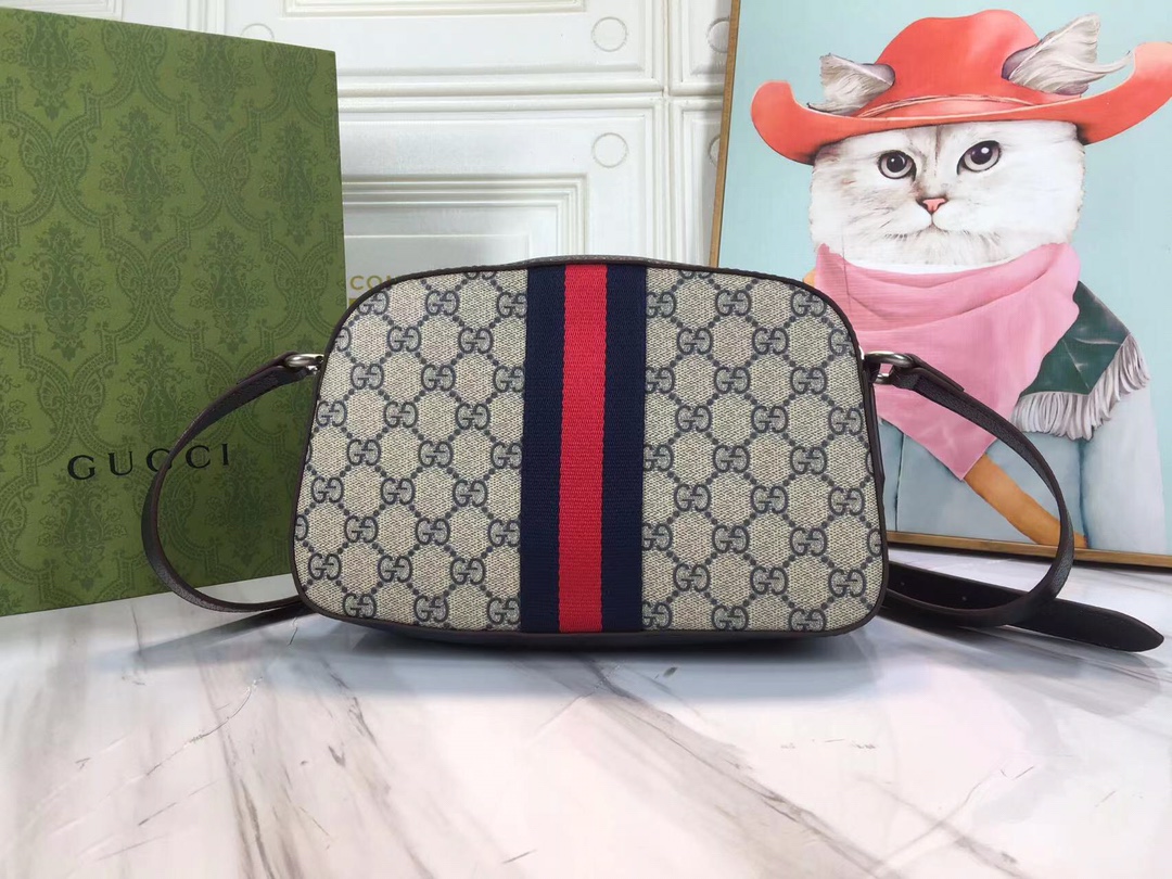 Wholesale Luxury Gucci Ophidia Double G Shoulder Bag- Black/White - Image 3