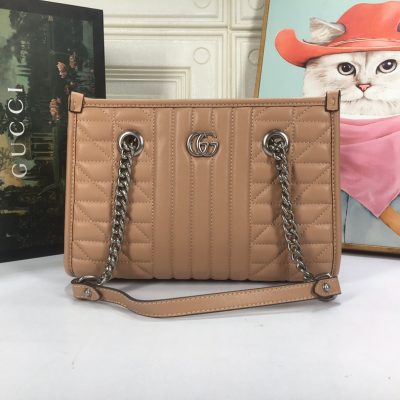 Wholesale Luxury Gucci Marmont Small Tote Bag- Brown/Gray/White