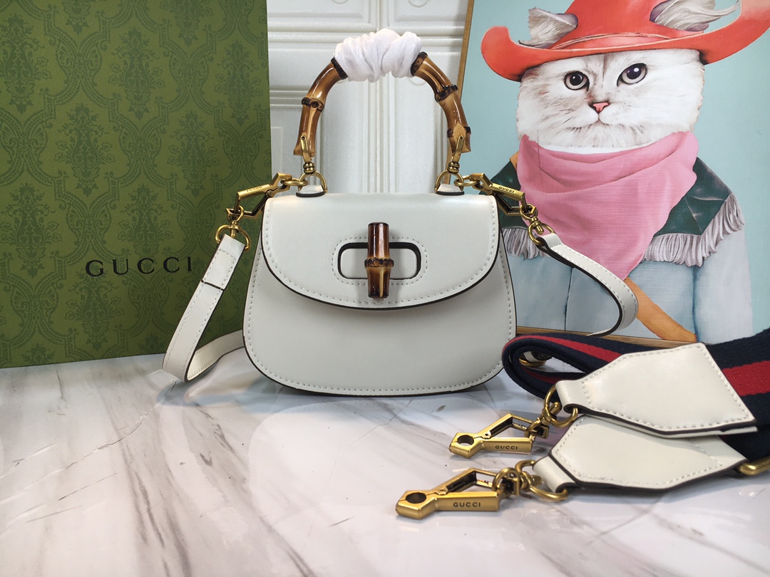 Wholesale Luxury Gucci Double G Bamboo 1947 Mini Top Handle Bag - Image 2