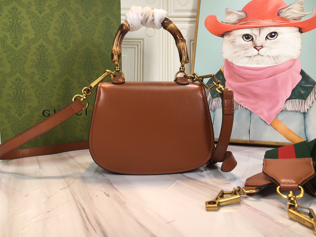 Wholesale Luxury Gucci Double G Bamboo 1947 Mini Top Handle Bag - Image 14