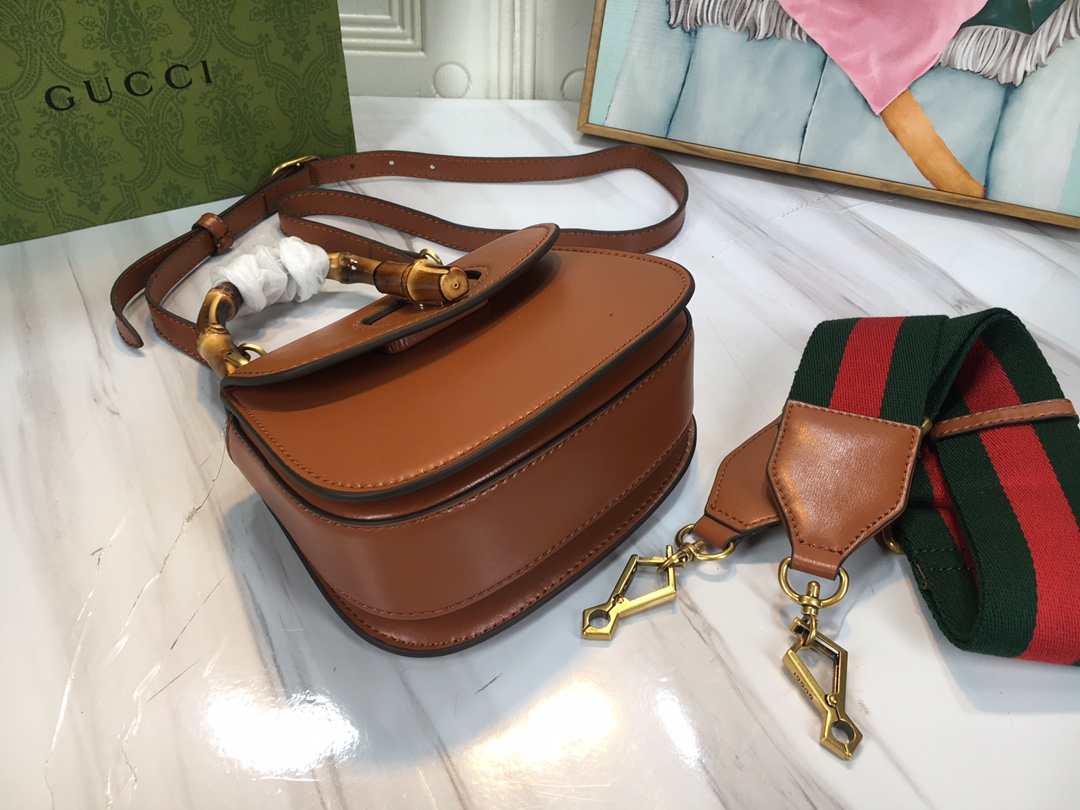 Wholesale Luxury Gucci Double G Bamboo 1947 Mini Top Handle Bag - Image 15
