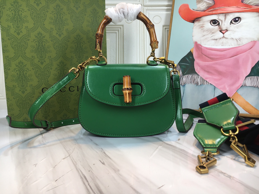 Wholesale Luxury Gucci Double G Bamboo 1947 Mini Top Handle Bag - Image 17
