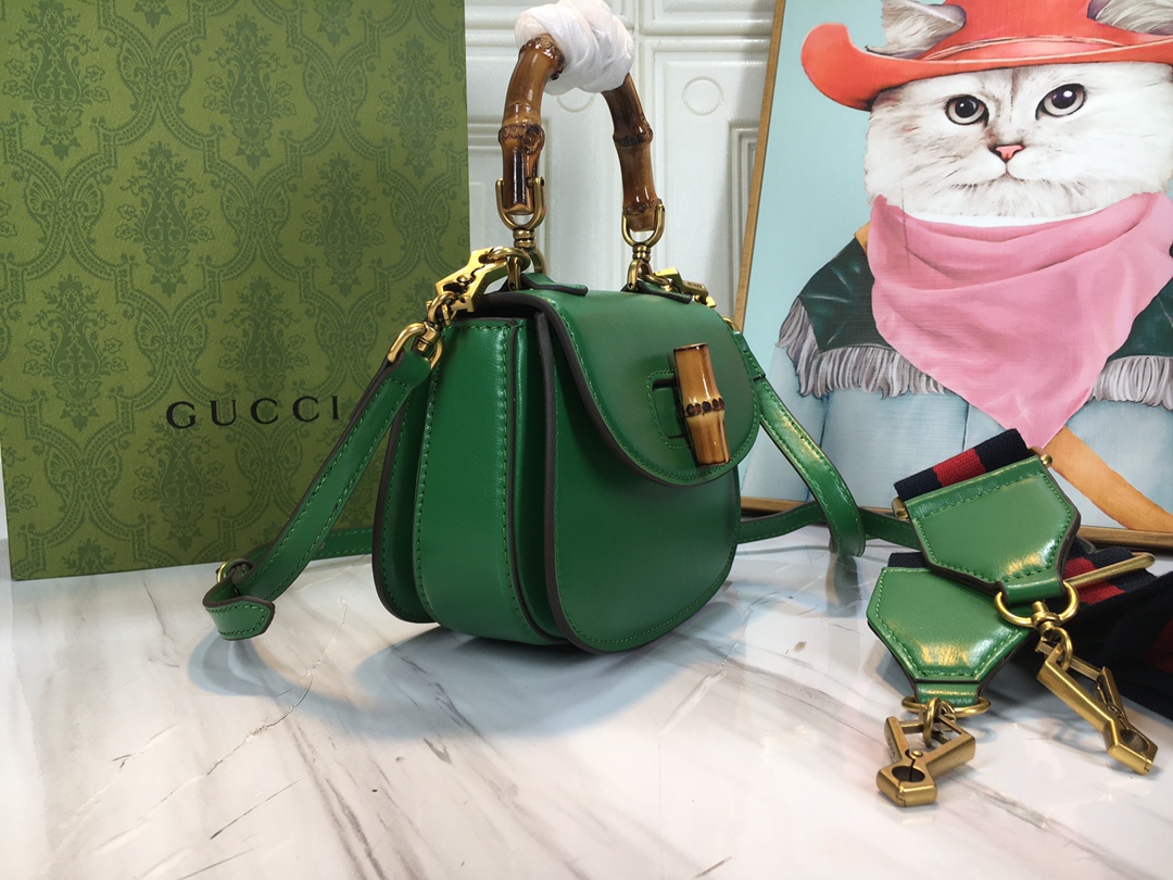 Wholesale Luxury Gucci Double G Bamboo 1947 Mini Top Handle Bag - Image 18