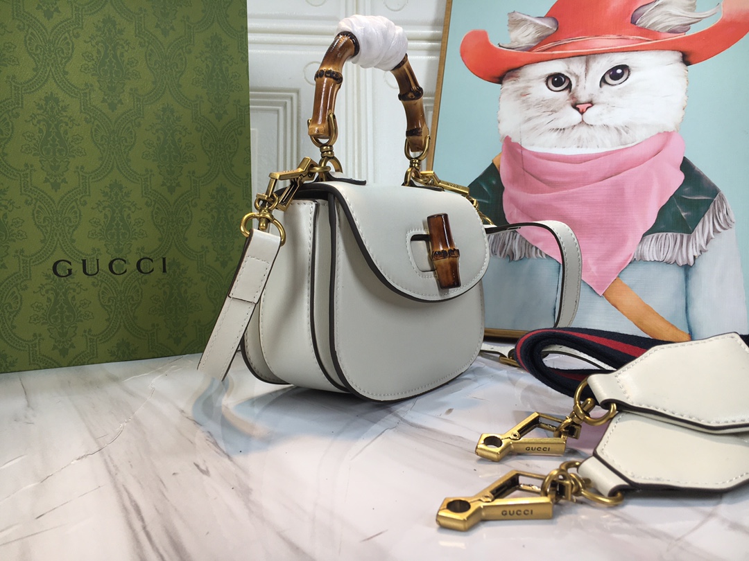 Wholesale Luxury Gucci Double G Bamboo 1947 Mini Top Handle Bag - Image 3