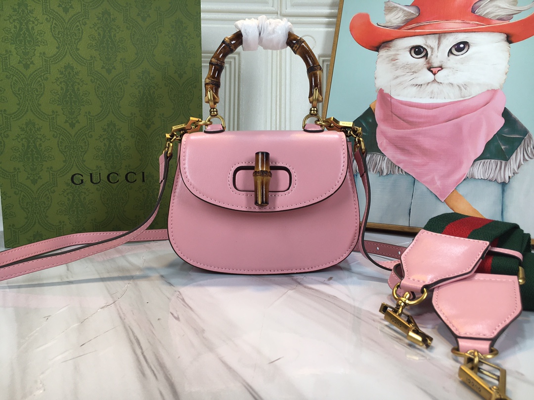 Wholesale Luxury Gucci Double G Bamboo 1947 Mini Top Handle Bag - Image 22