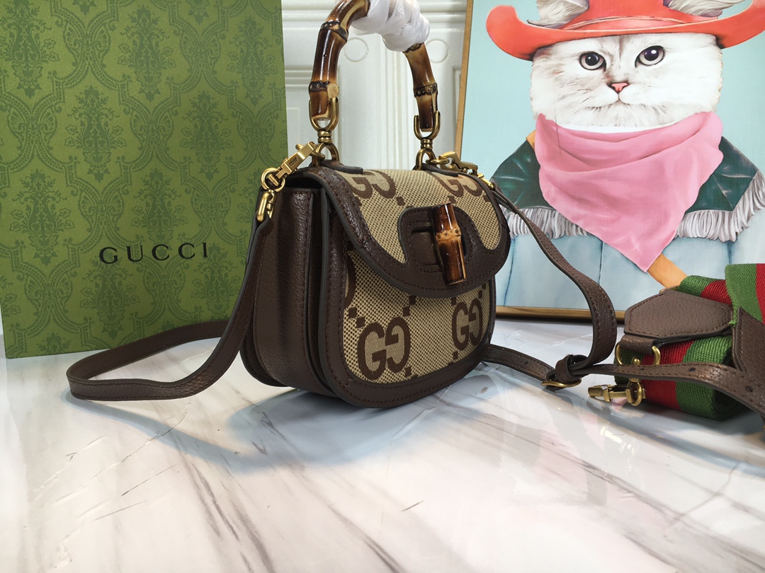 Wholesale Luxury Gucci Double G Bamboo 1947 Mini Top Handle Bag - Image 28