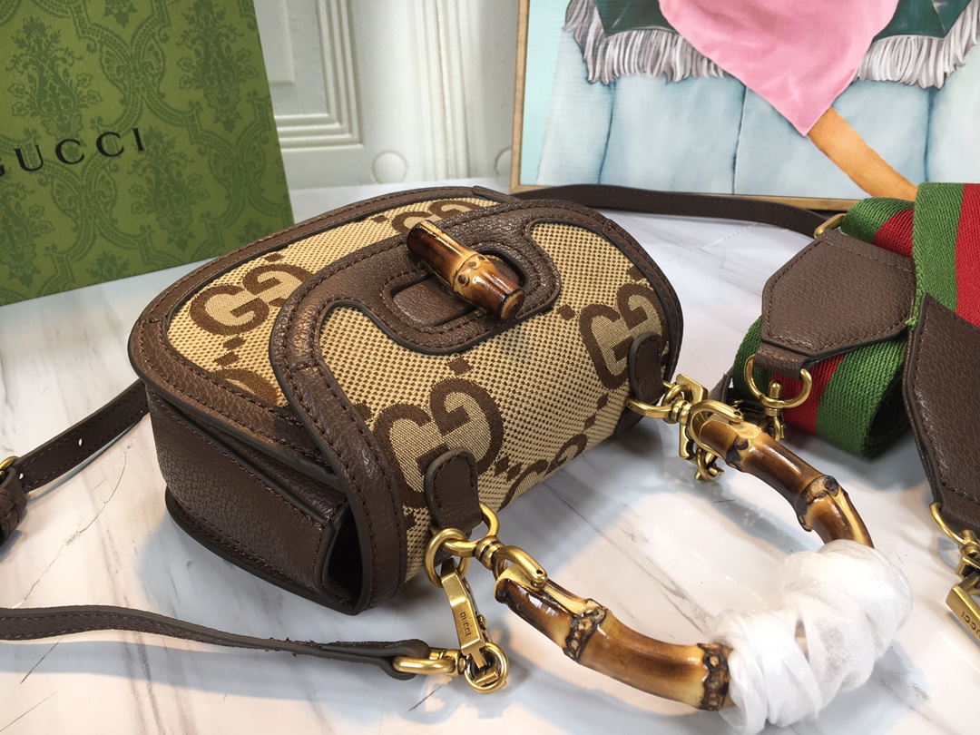 Wholesale Luxury Gucci Double G Bamboo 1947 Mini Top Handle Bag - Image 30
