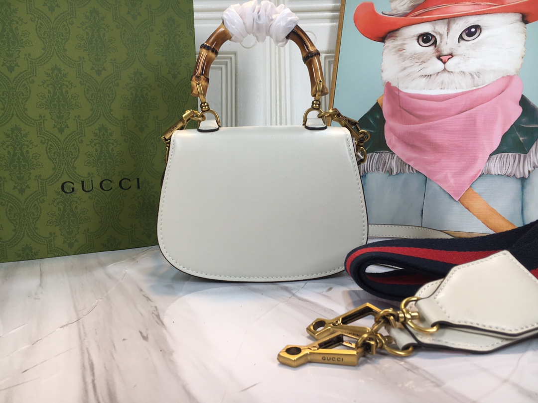 Wholesale Luxury Gucci Double G Bamboo 1947 Mini Top Handle Bag - Image 4