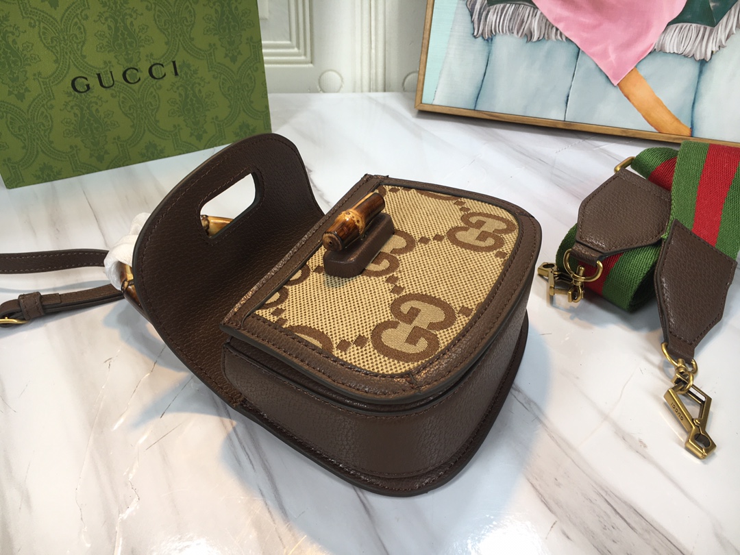 Wholesale Luxury Gucci Double G Bamboo 1947 Mini Top Handle Bag - Image 31