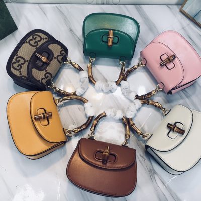 Wholesale Luxury Gucci Double G Bamboo 1947 Mini Top Handle Bag