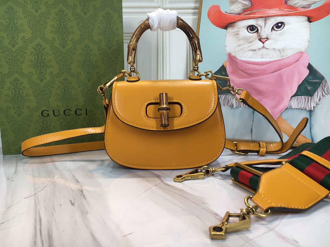 Wholesale Luxury Gucci Double G Bamboo 1947 Mini Top Handle Bag - Image 7