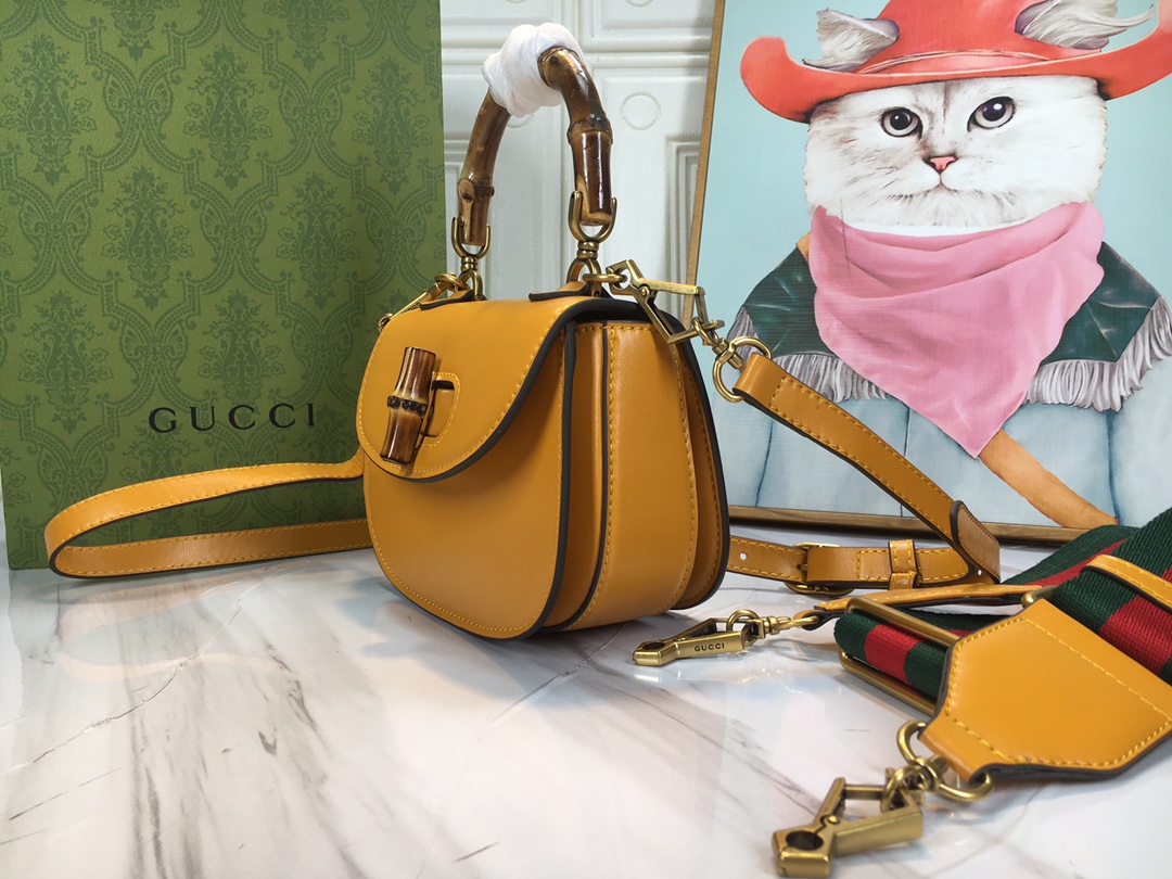 Wholesale Luxury Gucci Double G Bamboo 1947 Mini Top Handle Bag - Image 8