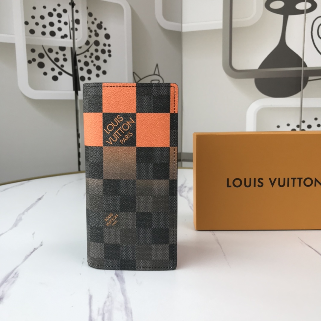 Wholesale Luxury Louis Vuitton Brazza Wallet N40415 White/Blue/Orange - Image 14