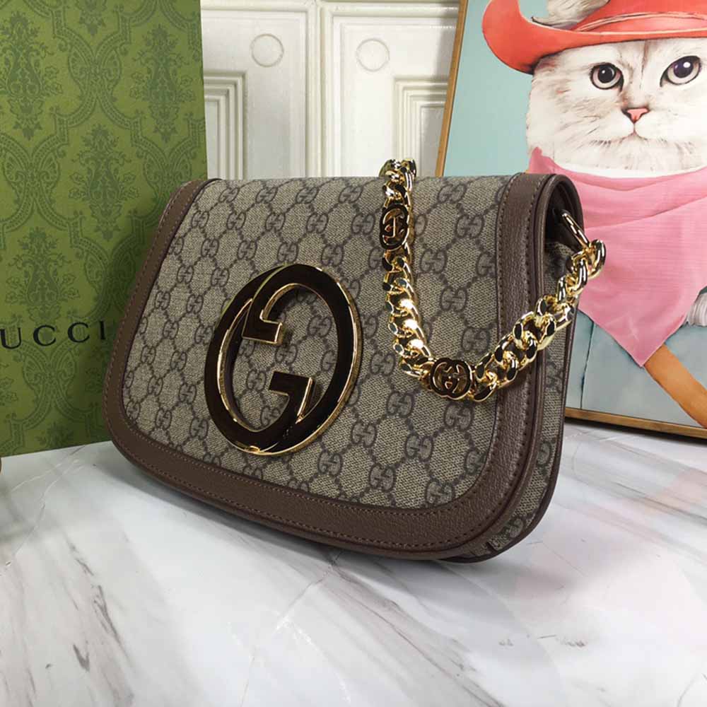 Wholesale Luxury Gucci Blondie Shoulder Bag Brown/Red - Image 3