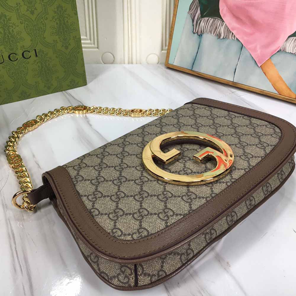 Wholesale Luxury Gucci Blondie Shoulder Bag Brown/Red - Image 7