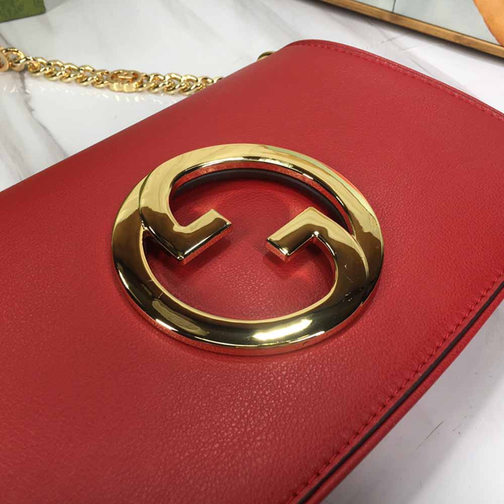 Wholesale Luxury Gucci Blondie Shoulder Bag Brown/Red - Image 13