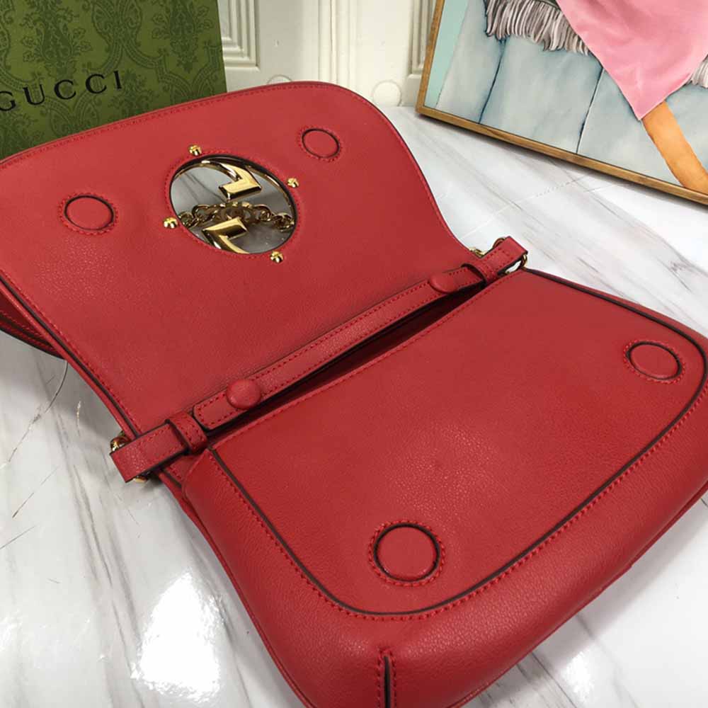 Wholesale Luxury Gucci Blondie Shoulder Bag Brown/Red - Image 14