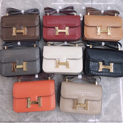 Wholesale Luxury Hermes Constance Crocodile Leather Pattern Cross Body Bag