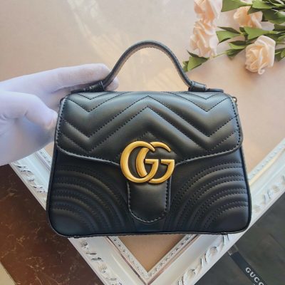 Wholesale Luxury Gucci Marmont Top Handle Bag Black/Brown/Green