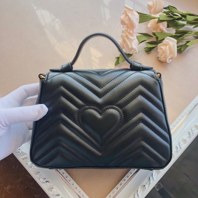 Alternative view of Wholesale Luxury Gucci Marmont Top Handle Bag Black/Brown/Green