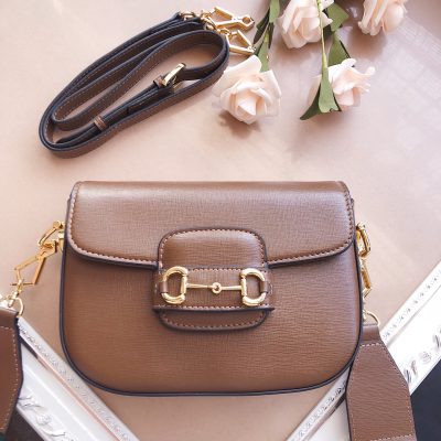 Wholesale Luxury Gucci Horsebit 1955 Mini Bag Brown/Black/White