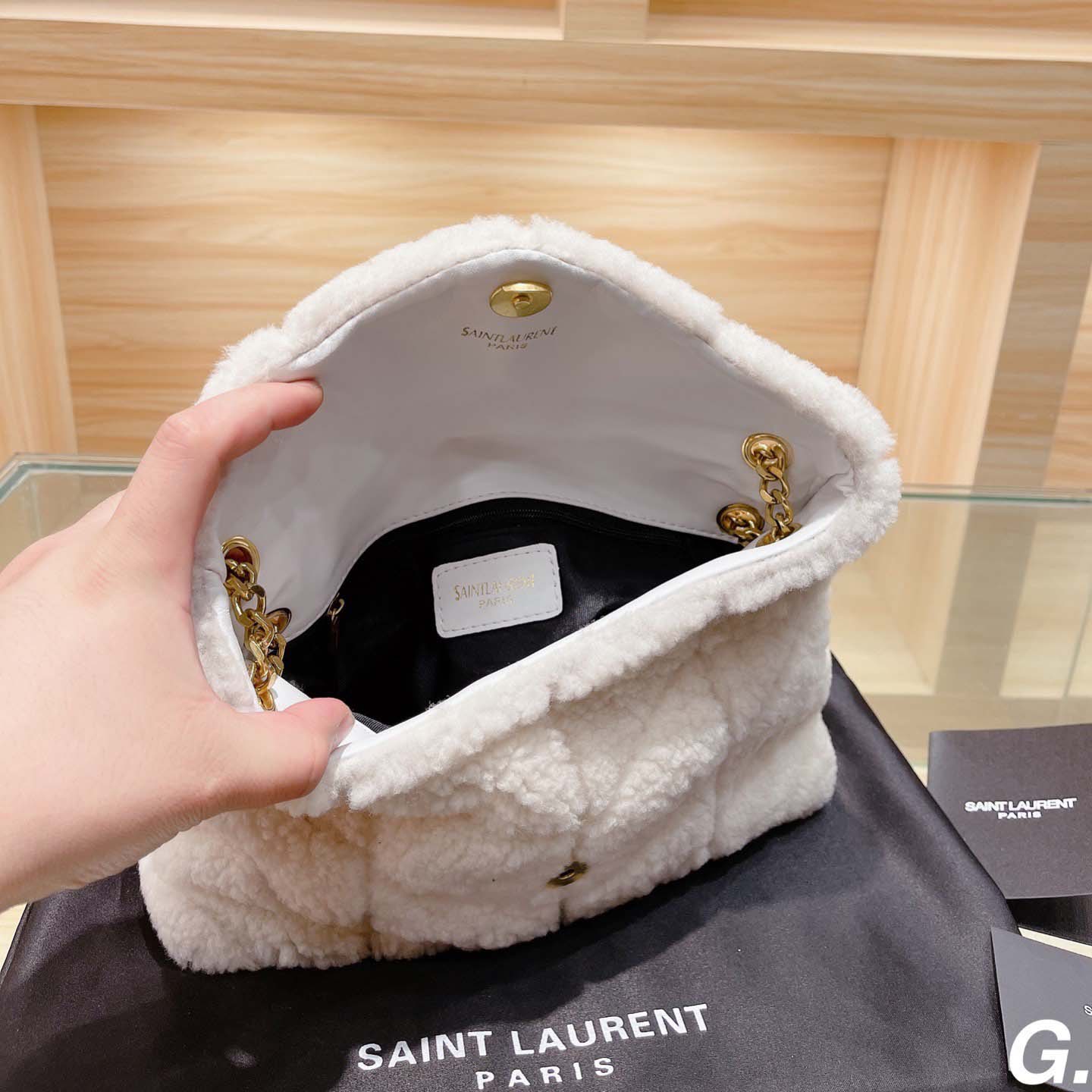 Wholesale Luxury Ysl Puffer Small Bag In Shearling And Leather - Image 6