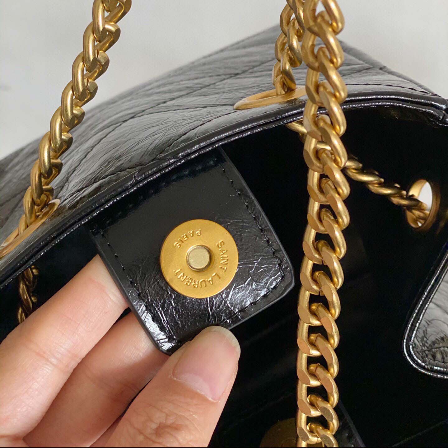 Wholesale Luxury Ysl Black Chain Crossbody Shoulder Bucket Bag - Image 5