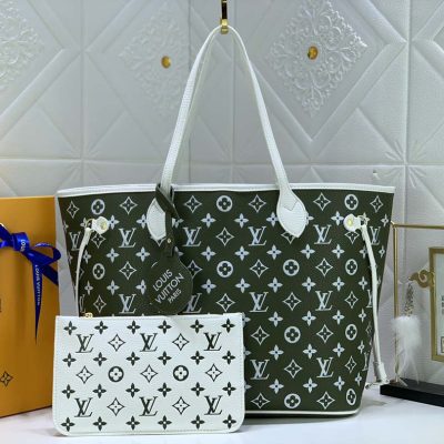 Wholesale Luxury Louis Vuitton Neverfull Mm Tote Bag- GreenBeige