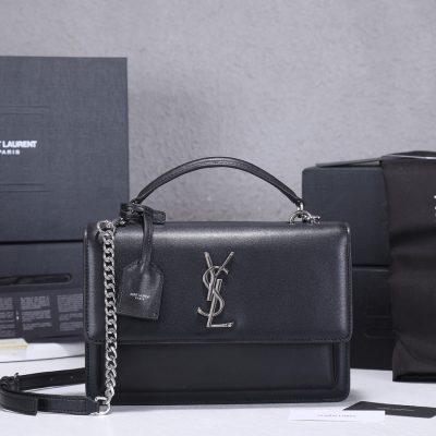 Wholesale Luxury Ysl Sunset Medium Top Handle Bag- Black