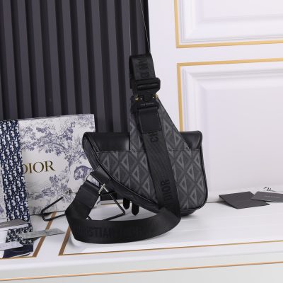Alternative view of Wholesale Luxury Dior Cd Diamond Canvas Saddle Bag- Black/White