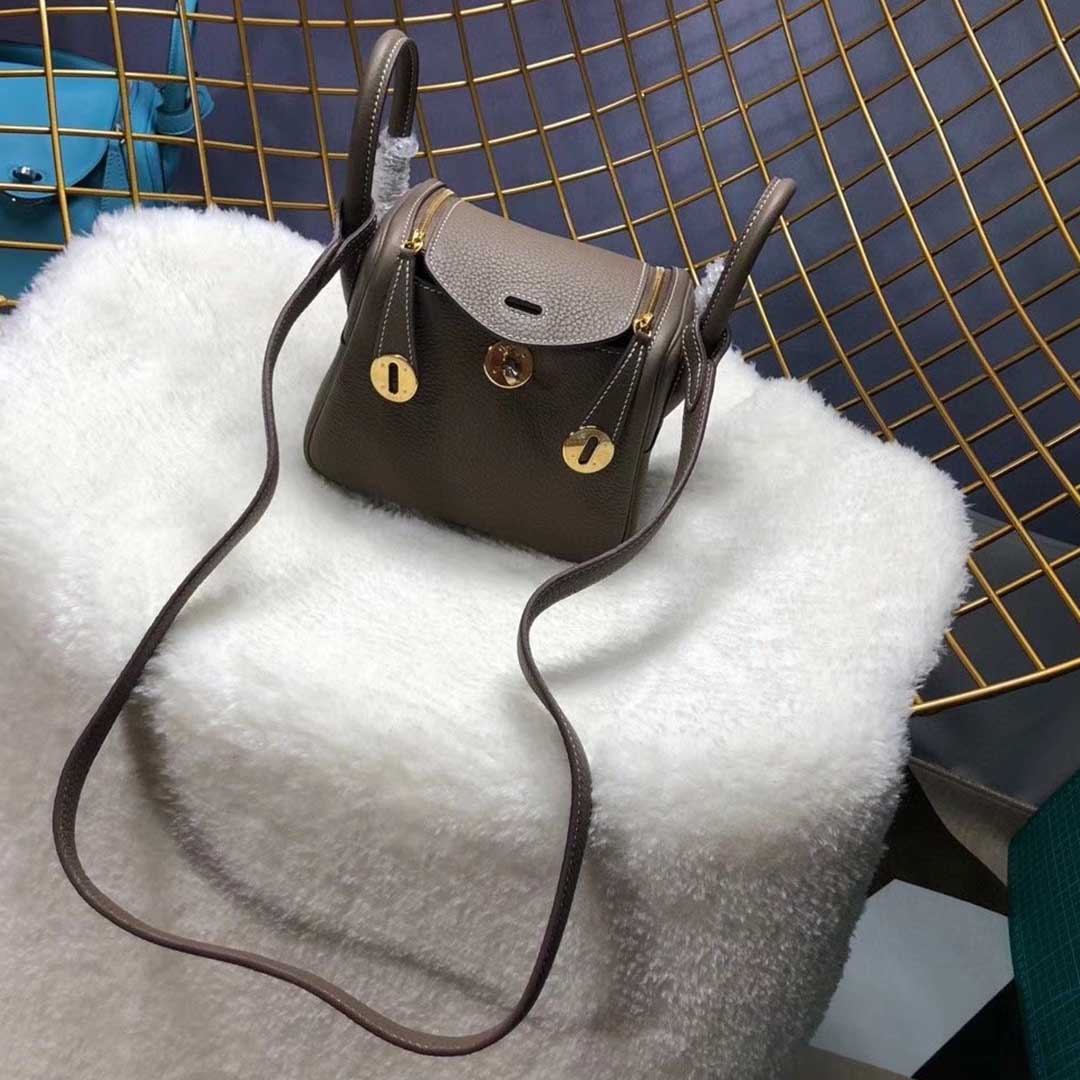 Wholesale Luxury Hermes Aaa-Lindy Mini Bag H079086Ck37 Black/Red/Grey - Image 12