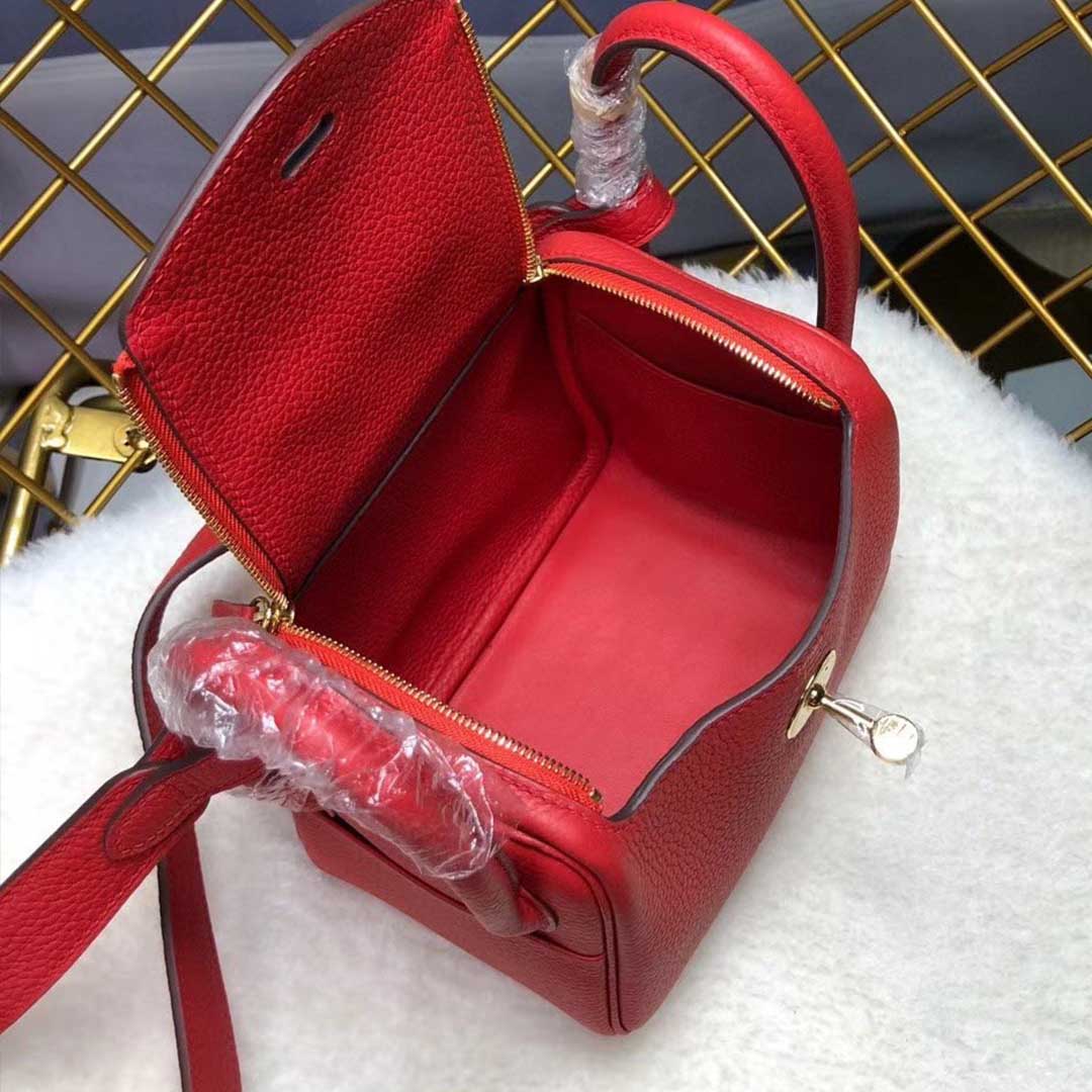 Wholesale Luxury Hermes Aaa-Lindy Mini Bag H079086Ck37 Black/Red/Grey - Image 20