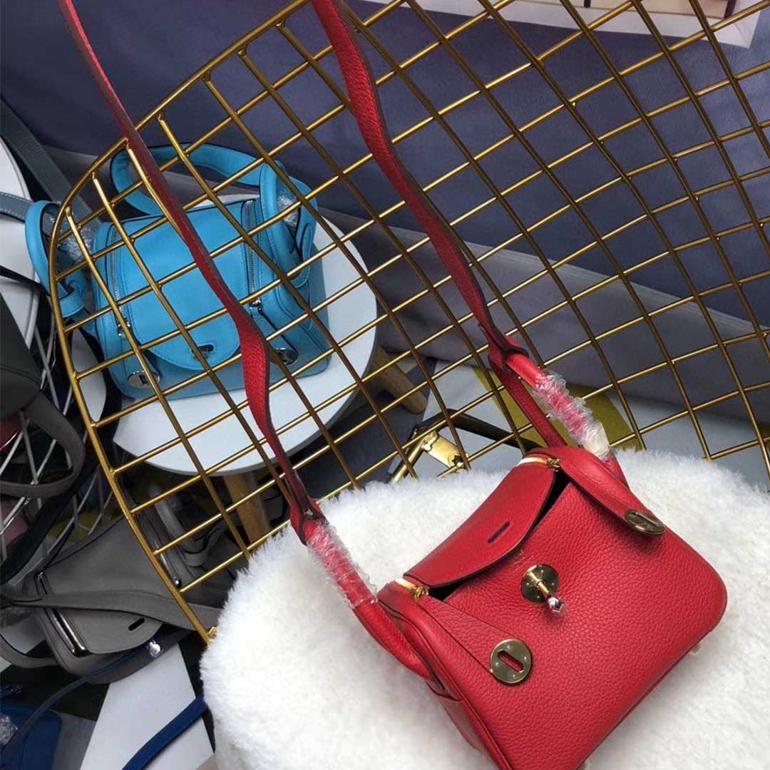 Wholesale Luxury Hermes Aaa-Lindy Mini Bag H079086Ck37 Black/Red/Grey - Image 21