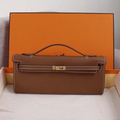 Wholesale Luxury Hermes Aaa-Kelly Cut Pochette Black/Brown/Blue