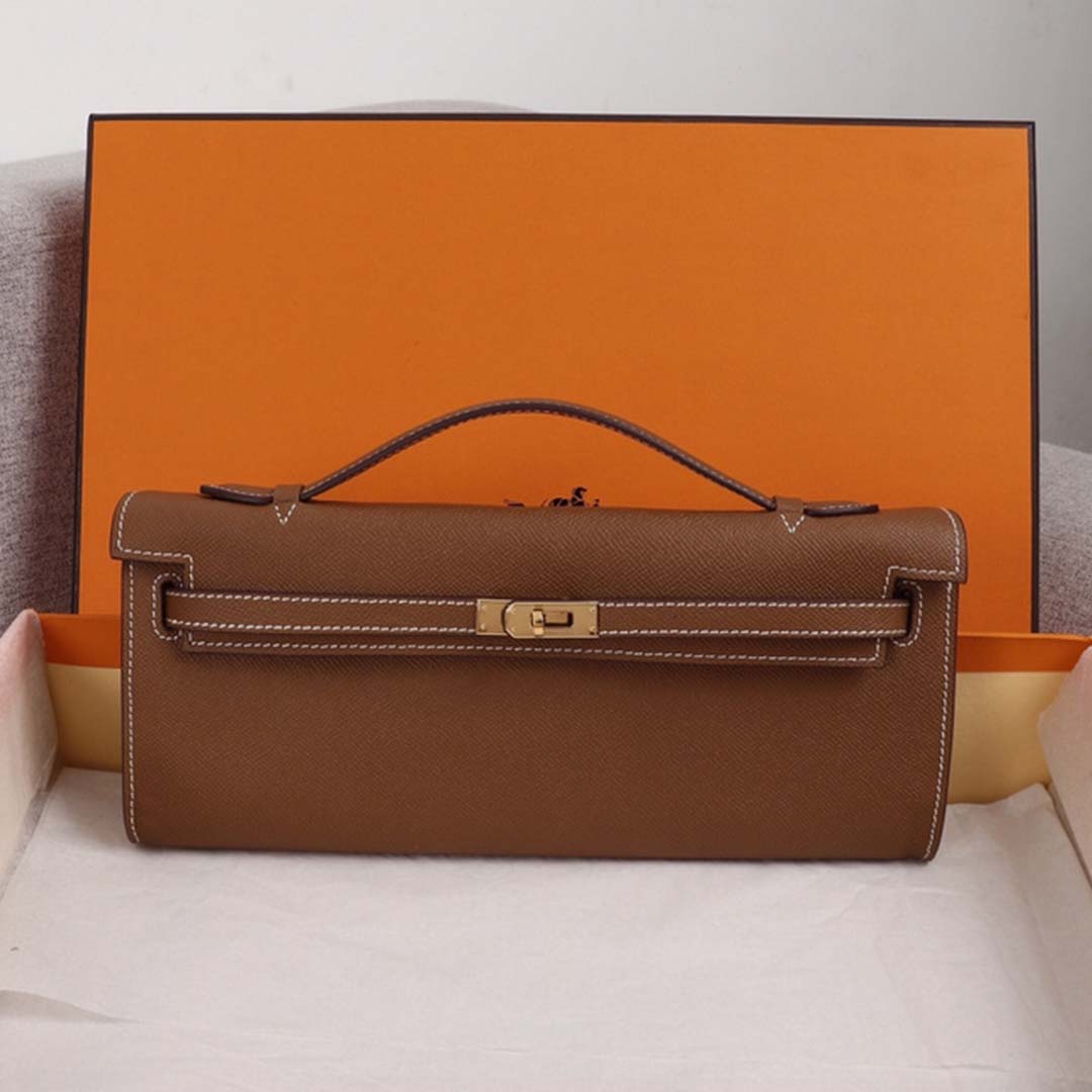 Wholesale Luxury Hermes Aaa-Kelly Cut Pochette Black/Brown/Blue