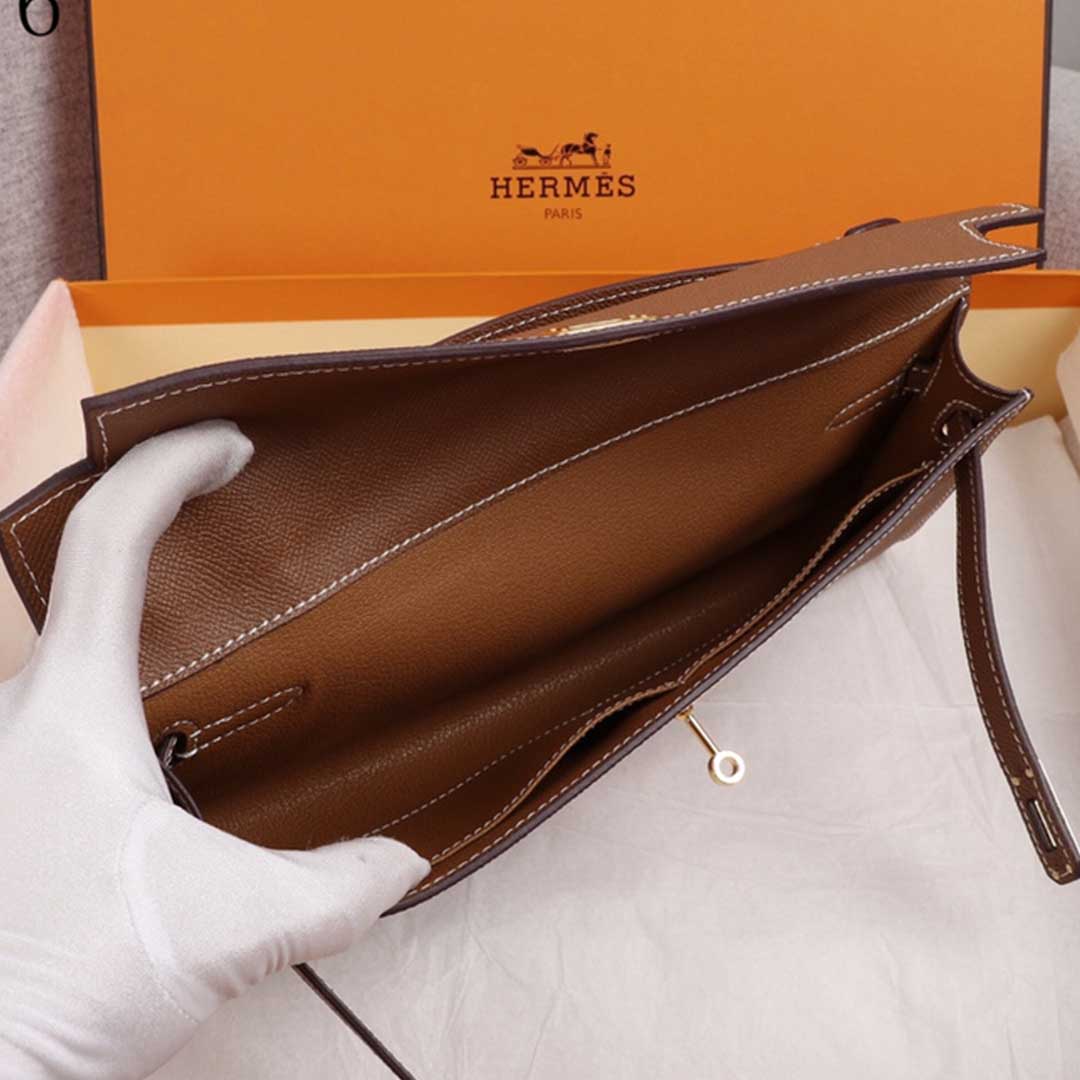 Wholesale Luxury Hermes Aaa-Kelly Cut Pochette Black/Brown/Blue - Image 5