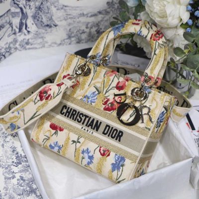 Wholesale Luxury Dior Aaa-Flowers Medium Lady D-Lite Bag M0565/Embroidery