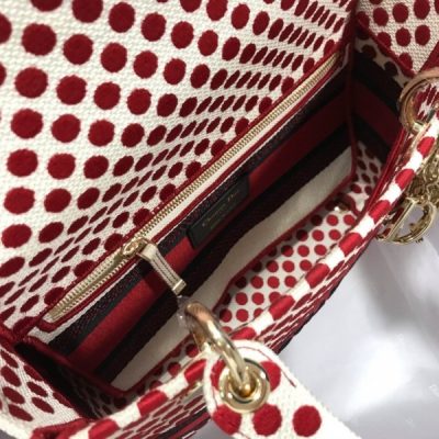 Alternative view of Wholesale Luxury Dior Aaa-Red Dots Medium Lady D-Lite Bag/Embroidered Logo