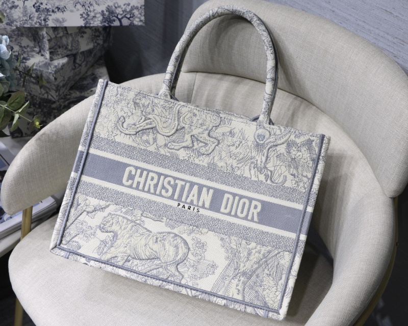 Wholesale Luxury Dior Small Book Tote Gray/Pink/Blue - Image 3