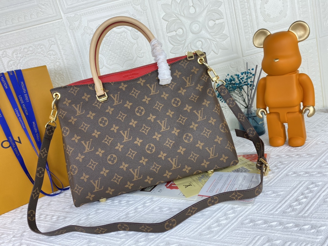 Wholesale Luxury Louis Vuitton Pallas Mm Monogram Black/Red/Pink