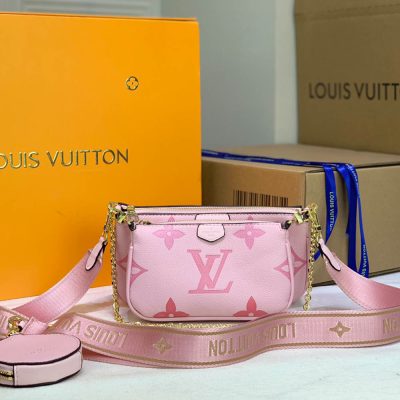 Wholesale Luxury Louis Vuitton Multi Pochette Accessoires-M44823 Pink/Blue/Beige