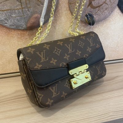 Alternative view of Wholesale Luxury Louis Vuitton Marceau Chain Handbag- Black/Brown
