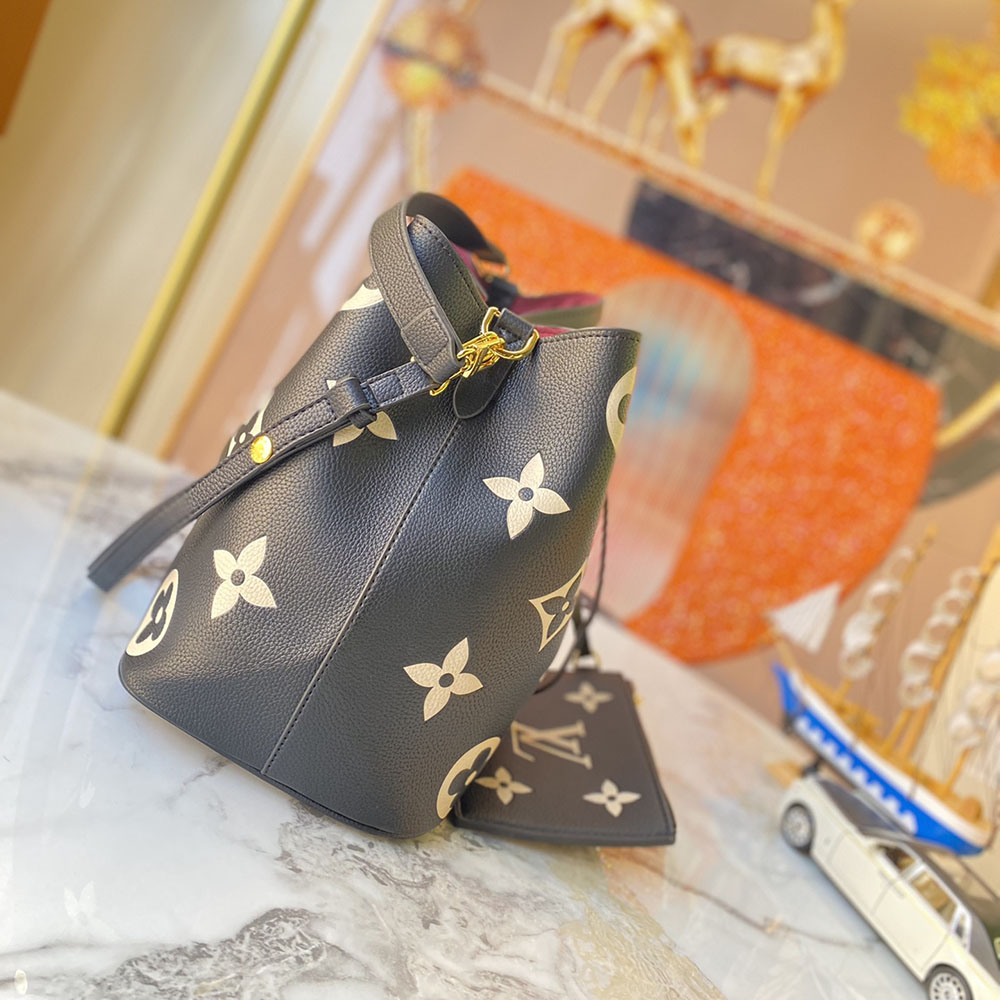 Wholesale Luxury Louis Vuitton Neonoe Mm Bucket Bag- Black/Brown - Image 2