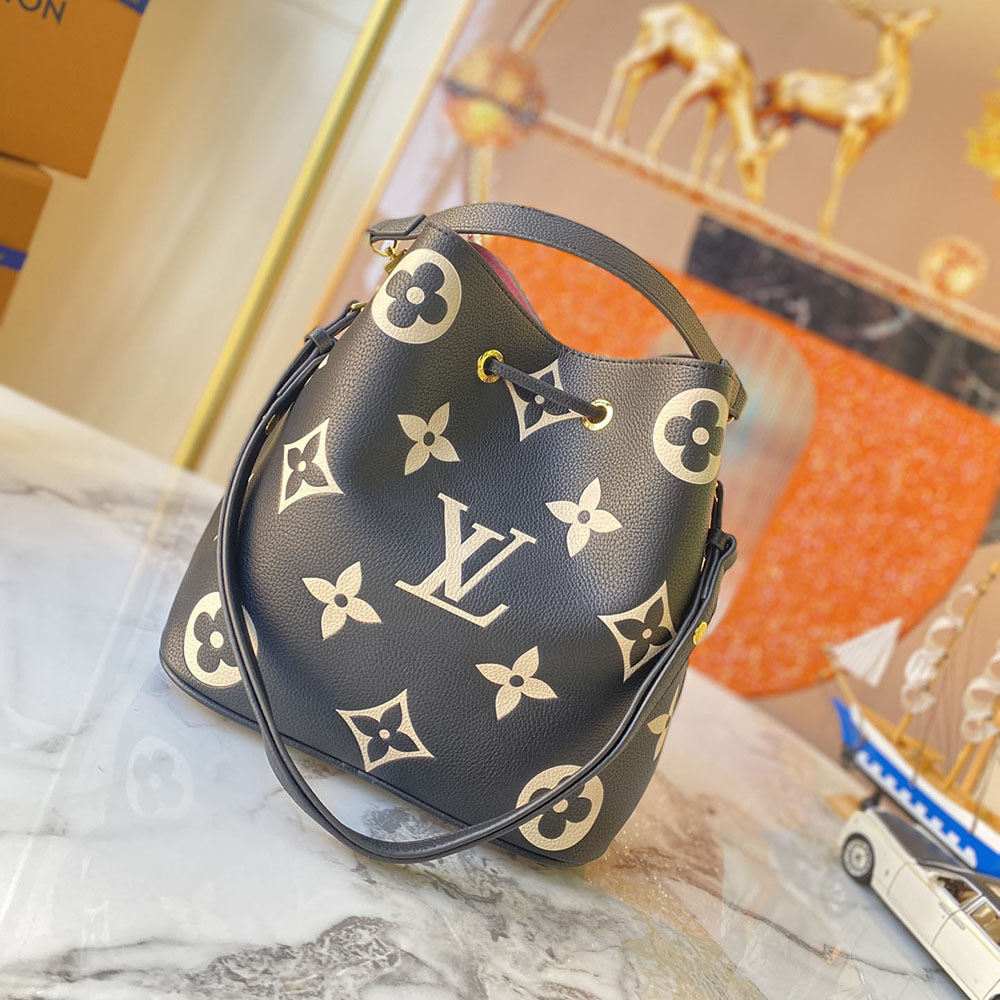 Wholesale Luxury Louis Vuitton Neonoe Mm Bucket Bag- Black/Brown - Image 3