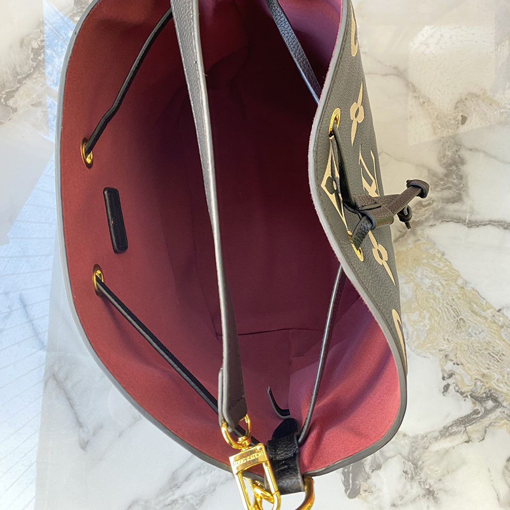 Wholesale Luxury Louis Vuitton Neonoe Mm Bucket Bag- Black/Brown - Image 5