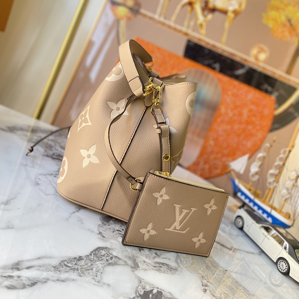 Wholesale Luxury Louis Vuitton Neonoe Mm Bucket Bag- Black/Brown - Image 7