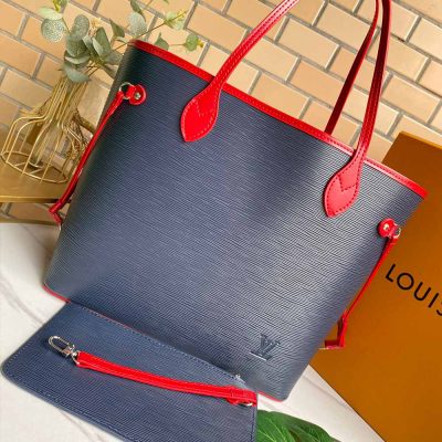 Wholesale Luxury Louis Vuitton Neverfull Mm Epi Leather M56947 Navy/Black/Red