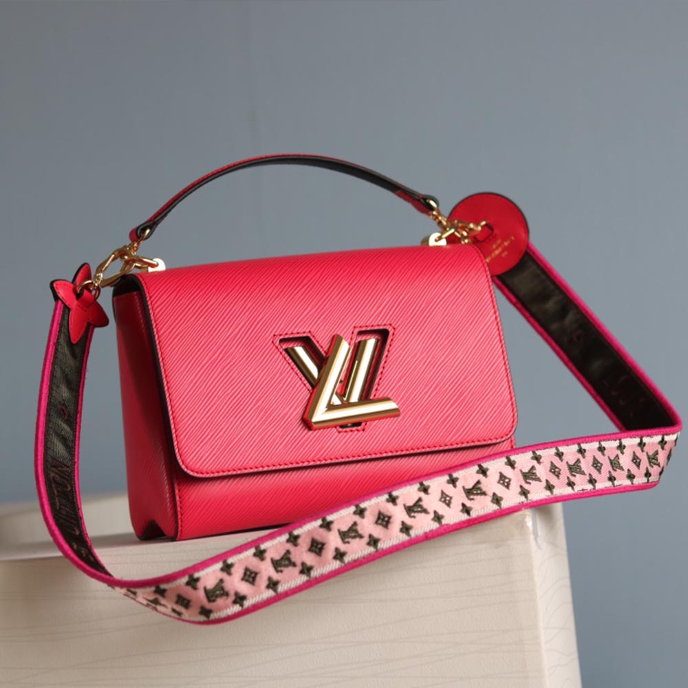 Wholesale Luxury Louis Vuitton Twist Mm M57050 Beige/Black/Pink - Image 14